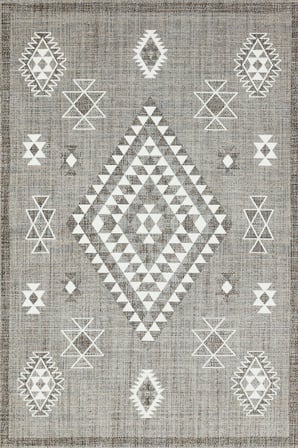 Antrasit Gri Geometrik Desenli Kaymaz Taban Halı Koridor Salon