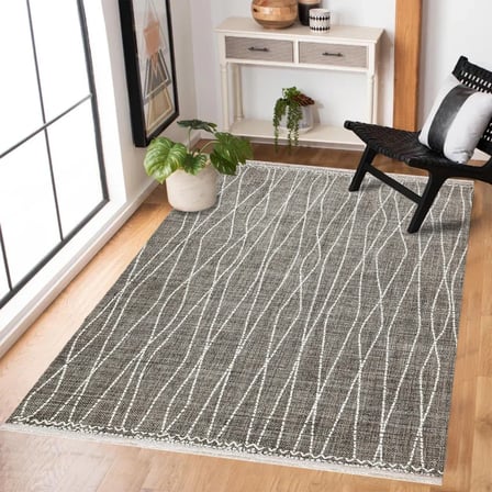Antrasit Gri Modern Geometrik Dijital Baskı Halı Koridor Salon Tipi