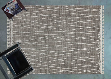 Antrasit Gri Modern Geometrik Dijital Baskı Halı Koridor Salon Tipi