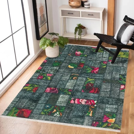 Çok Renkli Modern Geometrik Dijital Baskı Salon Halısı Koridor Tipi