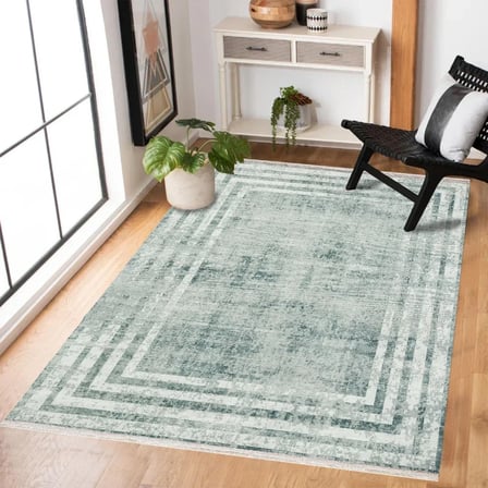 Buz Mavisi Geometrik Modern Salon Halısı Dijital Baskı Koridor