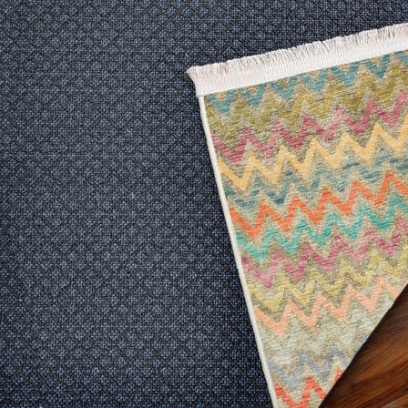Vizon Geometrik Desenli Modern Salon Halısı Kaymaz Tabanlı Koridor