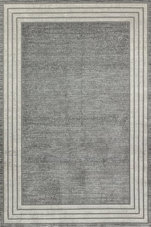 Gri Geometrik Desenli Kaymaz Tabanlı Modern Salon Halısı Koridor