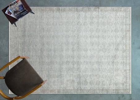 Gri Geometrik Desenli Kaymaz Tabanlı Salon Halısı Koridor İskandinav