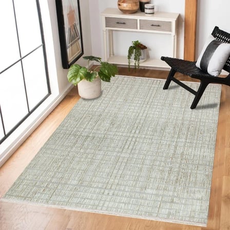 Krem Geometrik Modern Kaymaz Taban Salon Halısı Koridor İskandinav Tarz