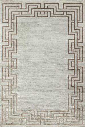 Kahverengi Modern Geometrik Desenli Dijital Baskı Halı Salon Tipi