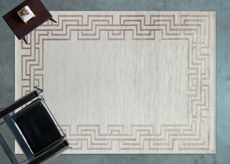 Kahverengi Modern Geometrik Desenli Dijital Baskı Halı Salon Tipi