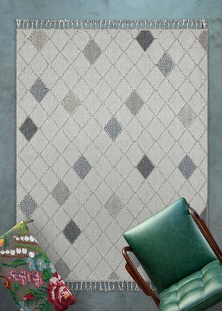 Gri Geometrik Dijital Baskı Kaymaz Taban Salon Halısı Koridor
