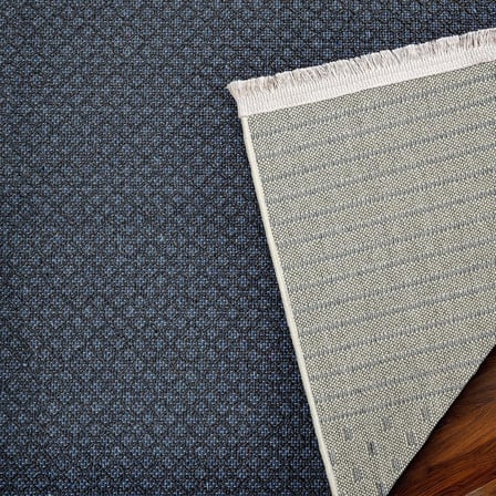 Gri Geometrik Desenli Salon Halısı Kaymaz Taban Baskılı Koridor