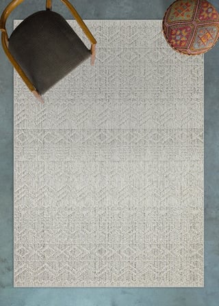 Gri Geometrik Desenli Salon Halısı Dijital Baskı Kaymaz Koridor