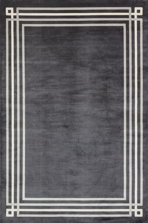 Antrasit Gri Geometrik Modern Kaymaz Taban Salon Halısı Koridor