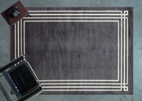 Antrasit Gri Geometrik Modern Kaymaz Taban Salon Halısı Koridor
