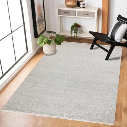 Modern Gri Salon Halısı Dijital Baskı Kaymaz Taban Koridor İskandinav