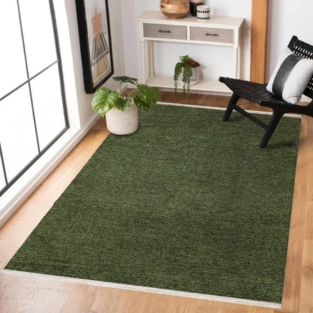 Yeşil Modern Salon Halısı Dijital Baskı Kaymaz Tabanlı Koridor
