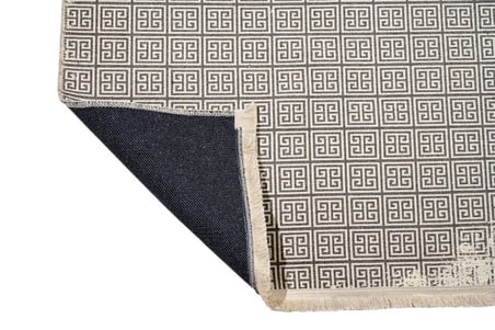 Bej Geometrik Modern Salon Halısı Kaymaz Taban Dijital Baskılı Koridor