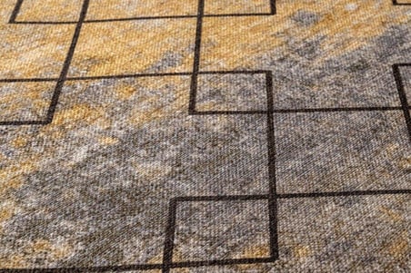 Sarımsı Hardal Geometrik Desenli Kaymaz Taban Salon Halısı Dijital Baskılı