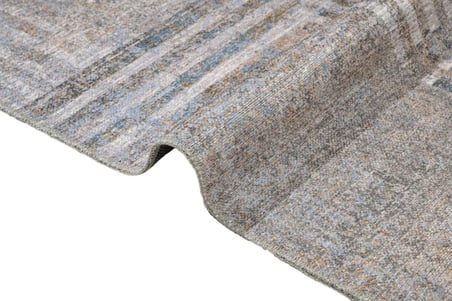 Gri Modern Geometrik Desenli Kaymaz Tabanlı Salon ve Koridor Halısı Dijital Baskı