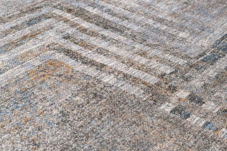 Gri Modern Geometrik Desenli Kaymaz Tabanlı Salon ve Koridor Halısı Dijital Baskı