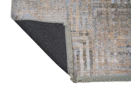 Gri Modern Geometrik Desenli Kaymaz Tabanlı Salon ve Koridor Halısı Dijital Baskı