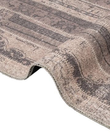 Bej Patchwork Desenli Dijital Baskı Salon Halısı Kaymaz Tabanlı Koridor