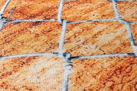 Turuncu Modern Geometrik Salon Halısı Kaymaz Tabanlı Koridor