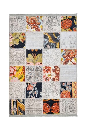 Çok Renkli Patchwork Salon Halısı Kaymaz Taban Pamuk Koridor Ve Oda