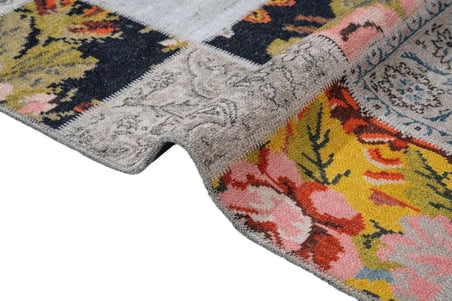 Çok Renkli Patchwork Salon Halısı Kaymaz Taban Pamuk Koridor Ve Oda