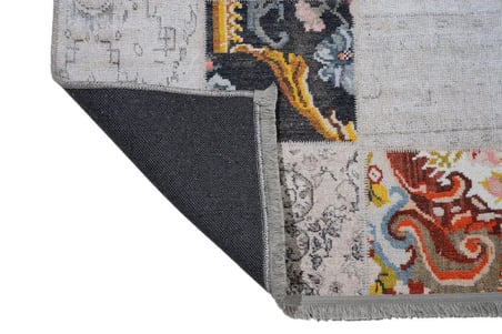 Çok Renkli Patchwork Salon Halısı Kaymaz Taban Pamuk Koridor Ve Oda