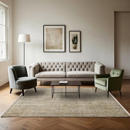 Bej Soyut Desenli Modern Eskitme Halı Kaymaz Tabanlı Salon Koridor Halısı