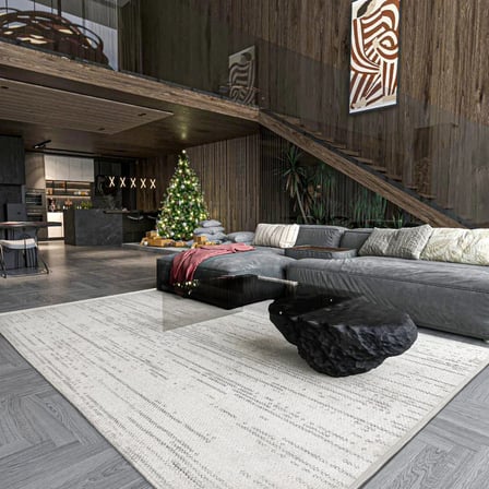 Gri Soyut Modern Salon Halısı Dijital Baskı Kaymaz Pamuk Polyester Koridor