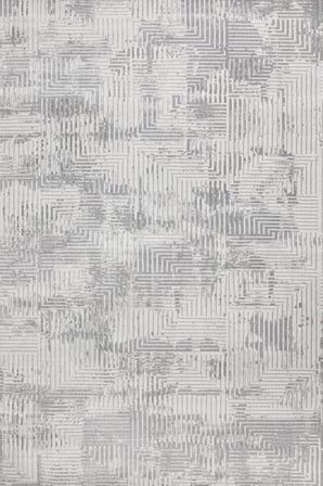 Gri Geometrik Desenli Modern Salon Halısı Kaymaz Tabanlı Koridor Uyumlu Dijital Baskı