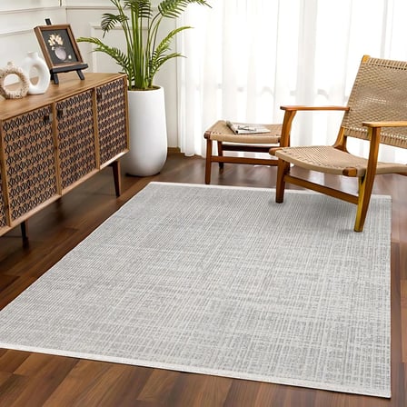 Gri Soyut Desenli Kaymaz Taban Salon Halısı Dijital Baskı Koridor