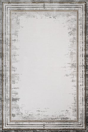 Gri Geometrik Salon Halısı Dijital Baskı Kaymaz Tabanlı Modern Koridor