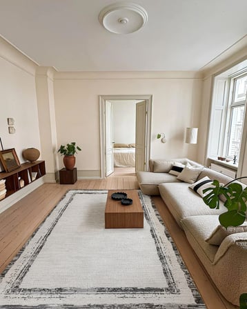Antrasit Modern Soyut Dijital Baskı Salon Halısı Kaymaz Tabanlı Koridor