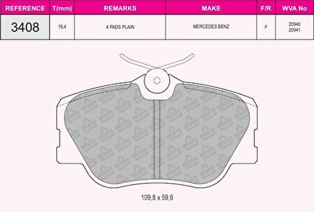 Beşer 3408 Ön Balata Mercedes W124 E Ser 96-96 442027