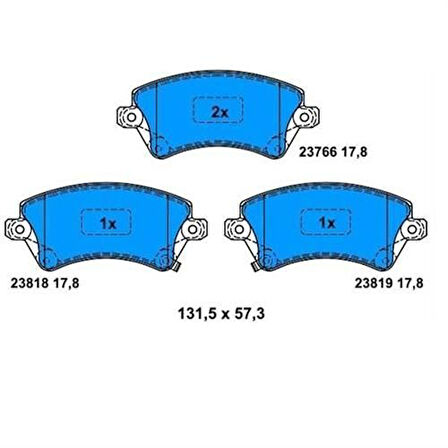 Beşer 3817 Fren Balatası Ön Toyota Corolla 2002-2007 VVTI 0446502150