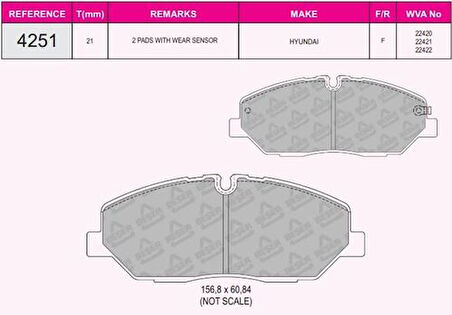 Beşer 4251 Ön Fren Balatası Hyundai H350 Minibüs Panelvan 2.5 CRDI 5810159A00