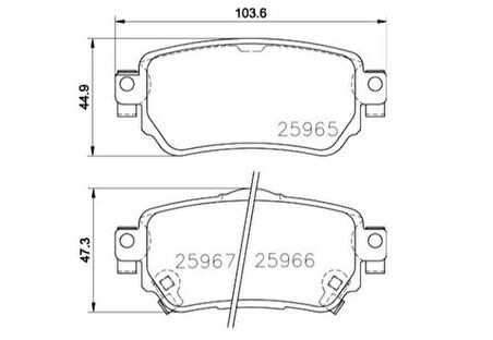 Beşer 4283 Arka Fren Balatası Qashqai 2013- Renault Kadjar 2015- 440606633R
