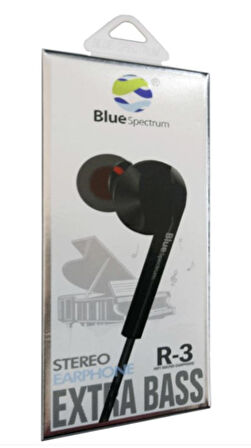 Blue Spectrum R-3 Extra Bass Mikrofonlu Sterio Kulak İçi Kulaklık SİYAH