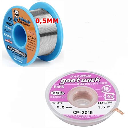 Mchanic Soldering Lehim Teli 0,5Mm Ve Lehim Emme Teli Seti cp2015 İKİLİ