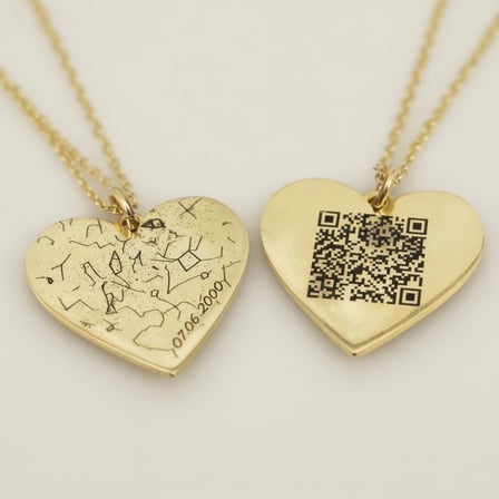 EN-CAG Qr Kodlu Yıldız Haritası Gümüş Kolye BSS