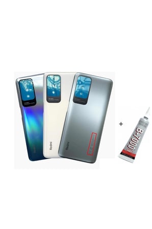 EN-CAG Redmi Note 10 Uyumlu Arka Batarya Pil Kapağı Karbon Grisi (B7000 15 ml Yapıştırıcı) BSS
