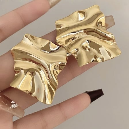 EN-CAG Hediye Kutulu Büyük Boy Kare Çelik Küpe - Gold Kaplama | E-Ticaret Satışına Uygun Toptan Set BSS