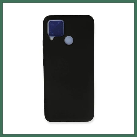 EN-CAG Realme C15 Uyumlu Kılıf Nano içi Kadife Silikon - Siyah BSS