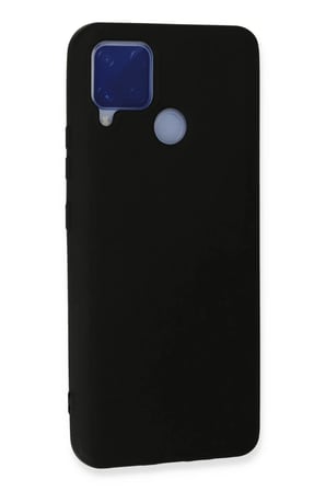 EN-CAG Realme C15 Uyumlu Kılıf Nano içi Kadife Silikon - Siyah BSS