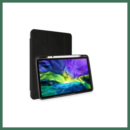 EN-CAG iPad Air 4 10.9 Kılıf Kalemlikli Mars Tablet Kılıfı - Siyah BSS