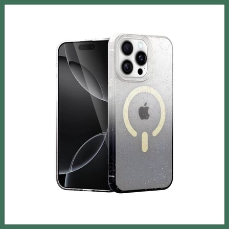 EN-CAG iPhone 14 Pro Max Uyumlu Pummel Shiny Magsafe Kapak - Siyah BSS