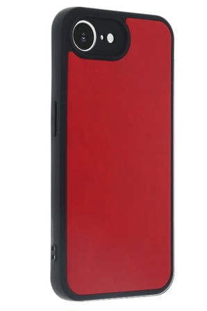 EN-CAG iPhone 16E Uyumlu Kılıf Aras Deri Kapak - Kırmızı BSS