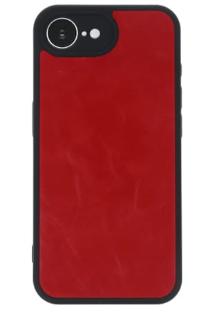 EN-CAG iPhone 16E Uyumlu Kılıf Aras Deri Kapak - Kırmızı BSS