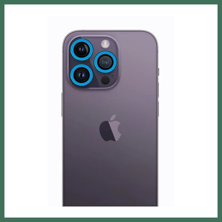 EN-CAG iPhone 12 Pro Uyumlu Neon Fosforlu Kamera Lens - Mavi BSS